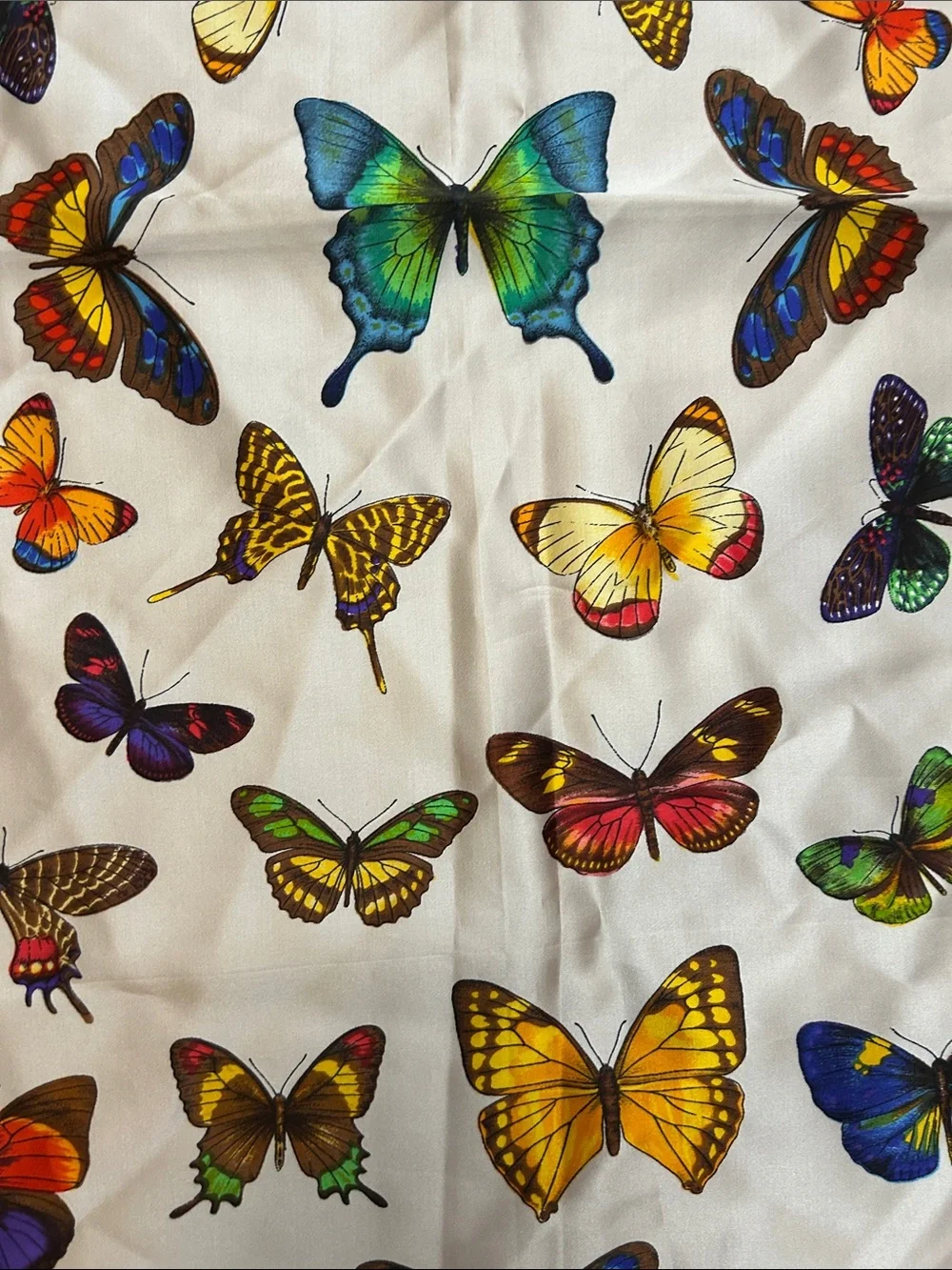 VTG silk Creazione Serica Lariana, Butterfly Print Square Scarf Italy